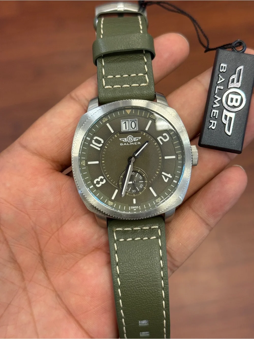 Balmer Olive Green Men's leather strap Wristwatch